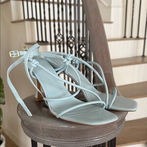 Open Edit Elegant Light Blue Strappy Heels (Size 9M)